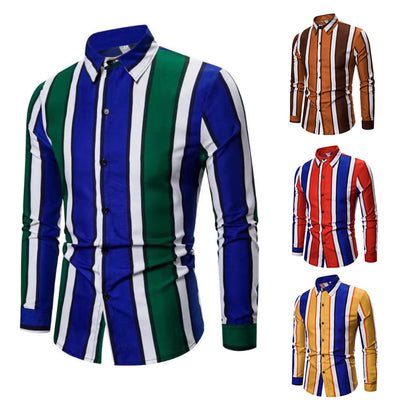 Camisa de Playa Entallada a Rayas con Mangas Largas - Estilo Británico - Image 20