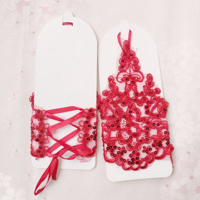 Guantes Encaje Diamante sin Dedos para Niñas - Perfectos para Bodas y Eventos - Image 3
