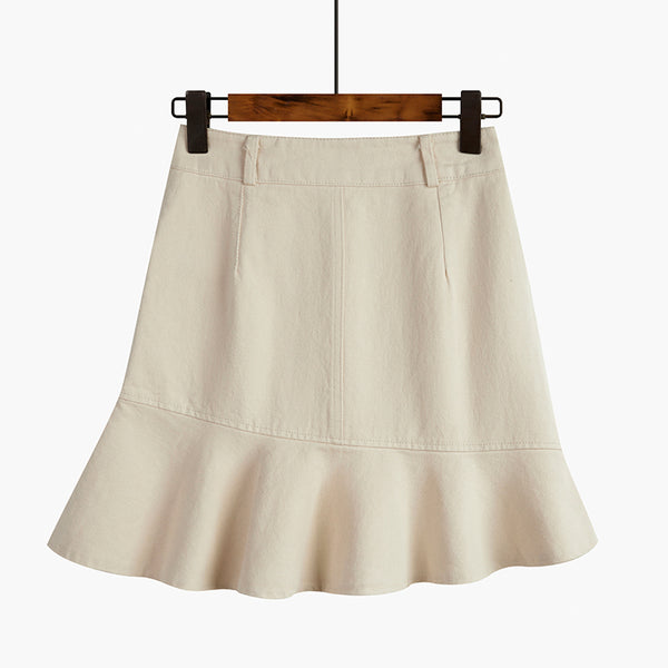 Falda Fishtail Slim con Costuras Decorativas para Mujer