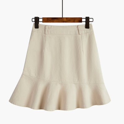 Falda Fishtail Slim con Costuras Decorativas para Mujer