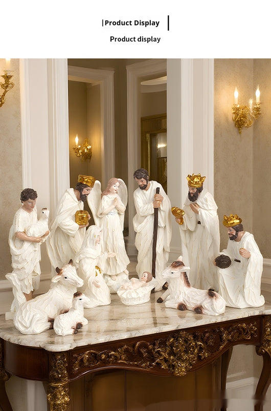 Juego de 11 Adornos Navideños Religiosos en Resina - Image 13
