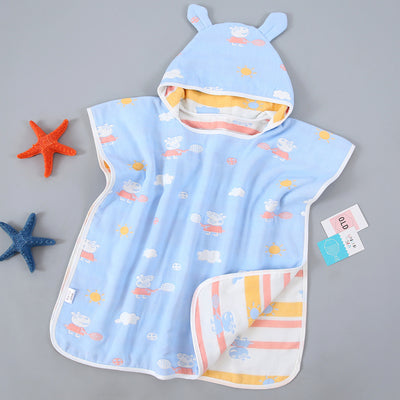 Capa de Baño Infantil con Capucha de Algodón Gasa Pura - Image 4