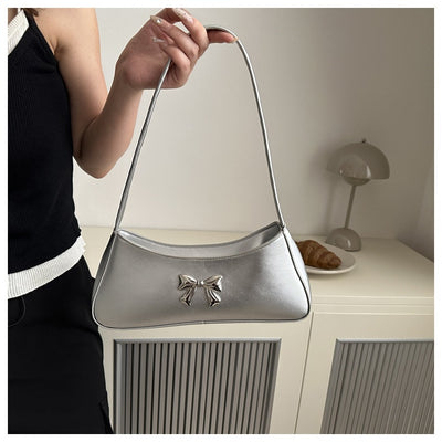 Bolsa de Hombro Minimalista Texturizada con Detalle de Moño Elegante - Image 22