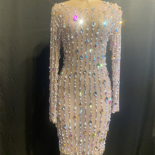 Vestido Corto de Fiesta con Brillantes para Cumpleaños - Image 8