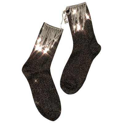 Calcetines Botín de Moda con Diamantes y Flecos para Mujer - Image 9