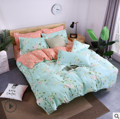 Juego de Sábanas de Algodón Aloe Vera - 4 Piezas para Dormitorio Estudiante Verano - Image 6