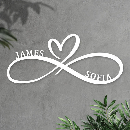 Letrero Personalizado Símbolo Infinito Amor con Nombres para Bodas - Image 6