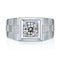 Anel de Moissanite Diamante Simples Masculino Branco Dourado EUA Tamanho 8