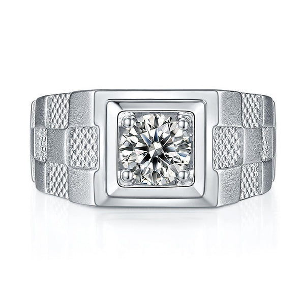 Anillo de Moissanita Diamante para Hombre Diseño Minimalista - Image 4