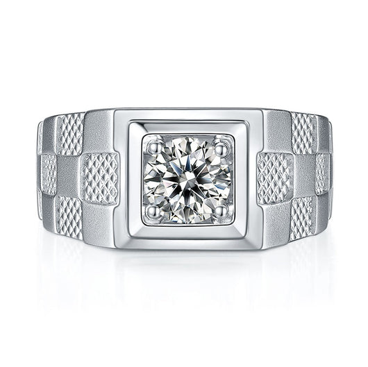 Anillo de Moissanita Diamante para Hombre Diseño Minimalista - Image 4