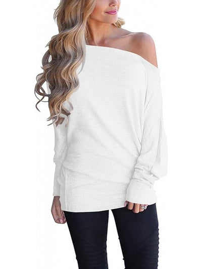 Blusa Manga Larga Básica de Color Sólido para Mujer - Image 11