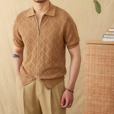 Cardigan Casual de Algodón con Cierre y Cuello Solapa Hueco - Image 2