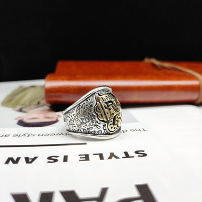 Anillo de Plata 925 Hip-hop Graffiti Retro Personalizado - Image 4