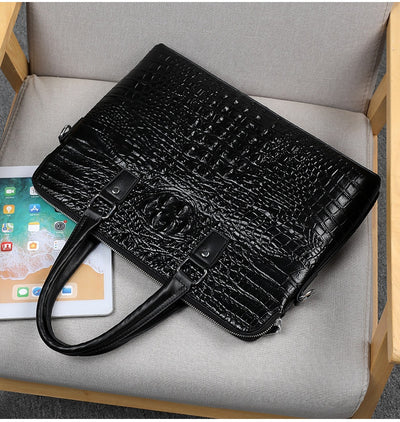 Maletín Ejecutivo para Hombre con Patrón Cocodrilo - Bolsa de Negocios y Computadora - Image 28