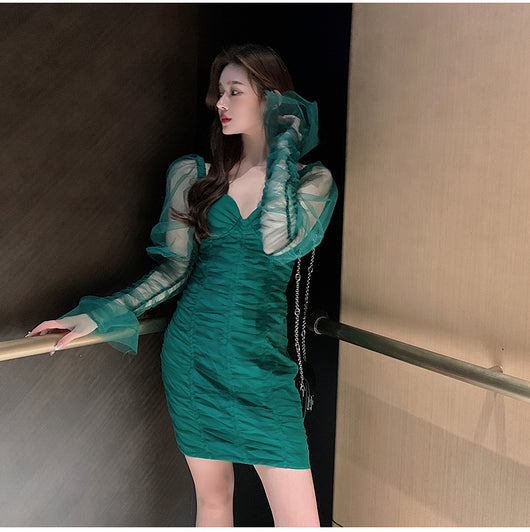 Vestido de Gasa con Mangas Abullonadas - Image 19