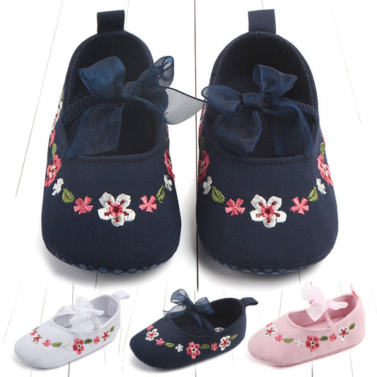 Zapatillas de Bebé con Bordados y Banda Elástica