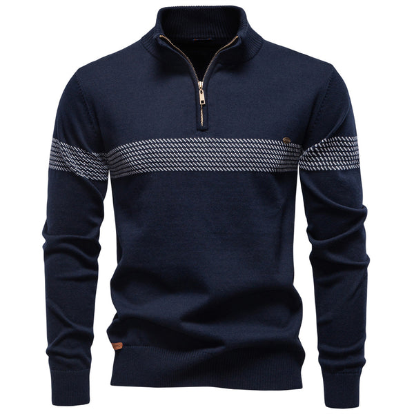 Suéter Casual con Cuello Tipo Polo y Cierre de Cremallera - Image 6