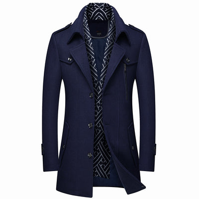 Abrigo Trinchera de Lana Gruesa para Hombre - Image 7