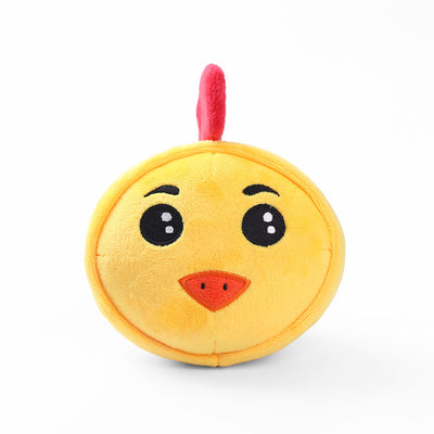 Plush pet toy shaped like a cartoon cow's head, featuring white, black, pink, and brown colors for dogs and cats. - Image 10