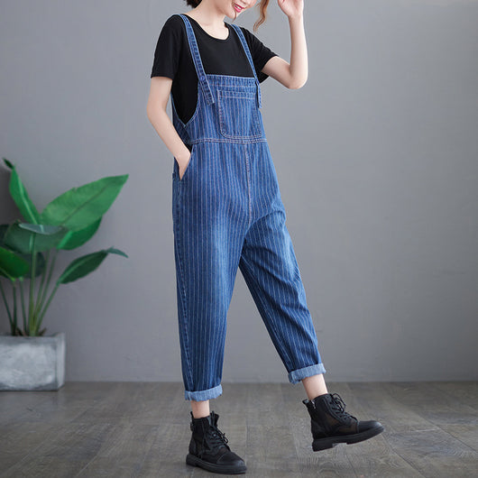 Overol Denim a Rayas para Tallas Grandes - Image 2