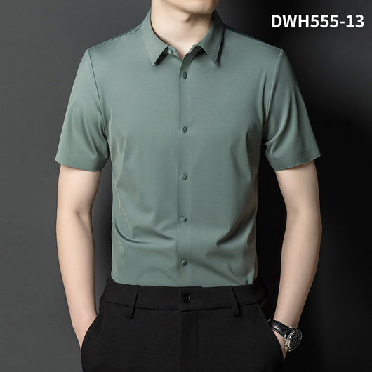 Camisa Manga Corta Ice Silk Sin Costuras para Hombre - Image 21