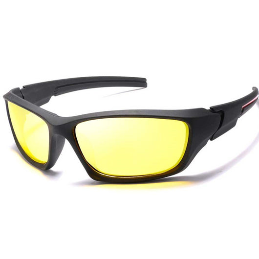 Black sports polarized sunglasses with yellow TAC lenses and a plastic frame, ideal for cycling and outdoor activities. - Image 16