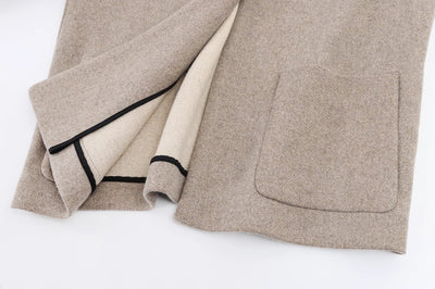 Abrigo Capa Estilo Francés con Diseño Tejido para Mujer - Image 7