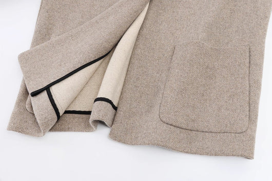 Abrigo Capa Estilo Francés con Diseño Tejido para Mujer - Image 7