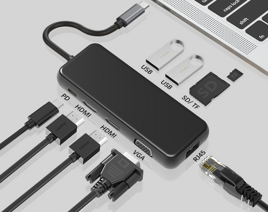 Tarjeta Adaptadora 9 en 1 HDMI Dual + VGA + Red Gigabit - Image 5
