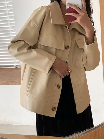 Chaqueta Corta de Cuero PU - Estilo Primavera y Otoño - Image 5