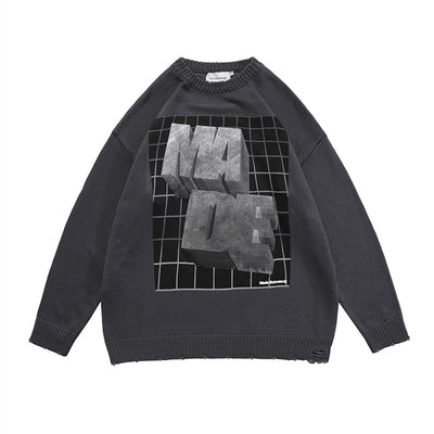 Suéter Holgado Unisex con Letras en Relieve Jacquard - Image 15
