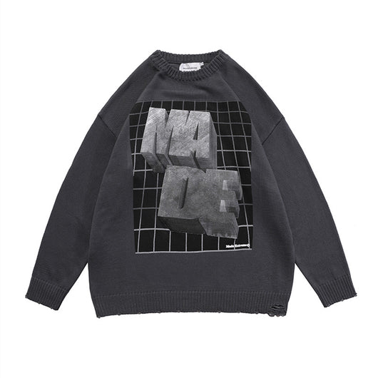 Suéter Holgado Unisex con Letras en Relieve Jacquard - Image 15