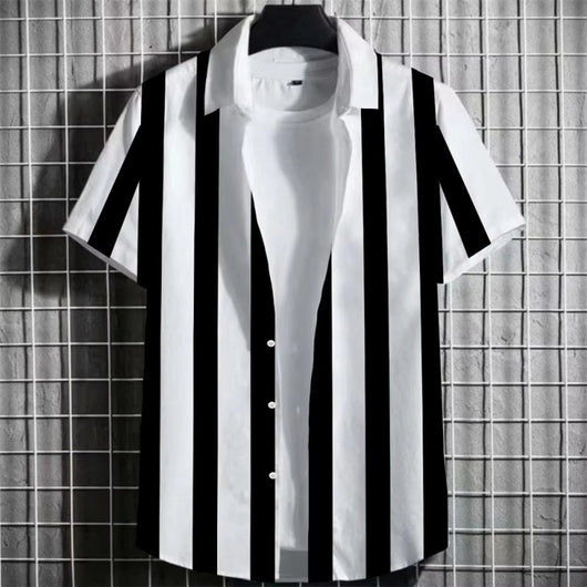 Playera Hombre Rayas Estampado 3D Manga Corta - Image 20