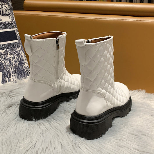 Botas Cortas para Niños con Cierre Lateral y Diseño Rombo Trendy - Image 2