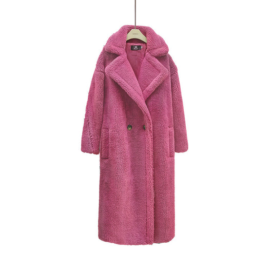 Abrigo Largo de Lana Esponjosa para Mujer - Elegancia Invernal - Image 12