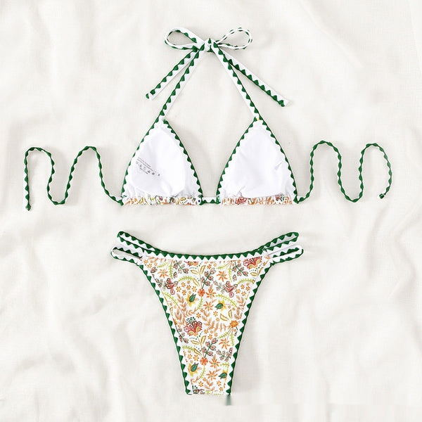 Bikini Halter Estampado Sexy para Mujer