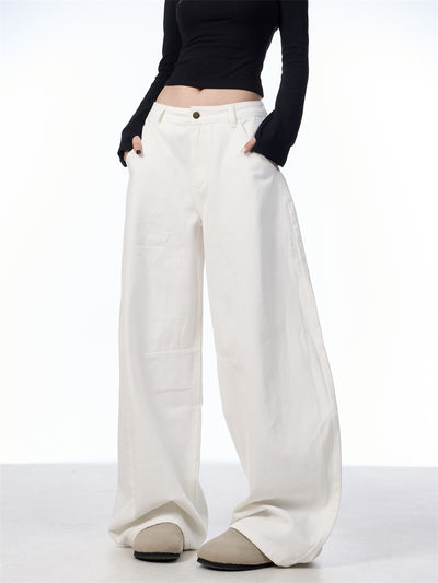 Pantalón Blanco Ancho de Pierna Recta Casual y Suelto - Image 22