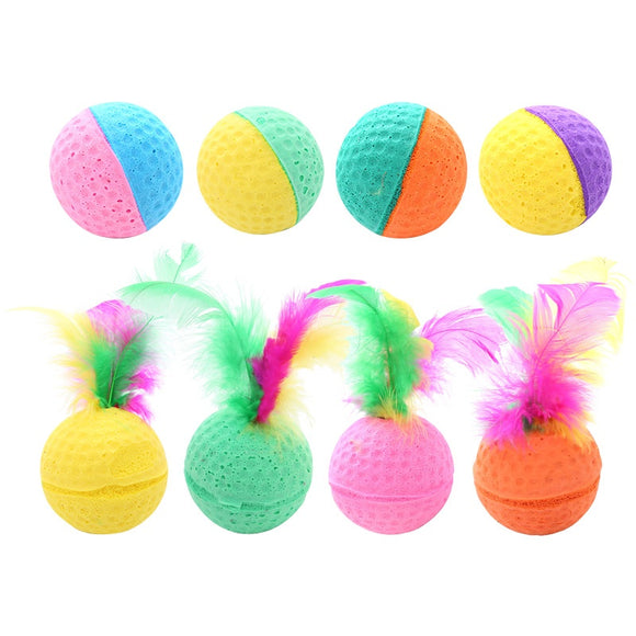Juguete Interactivo para Gatos con Plumas y Bandas de Espuma