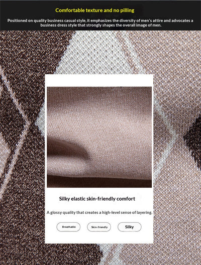 Suéter Tejido Jacquard para Hombre - Chaleco Cuello V - Image 16