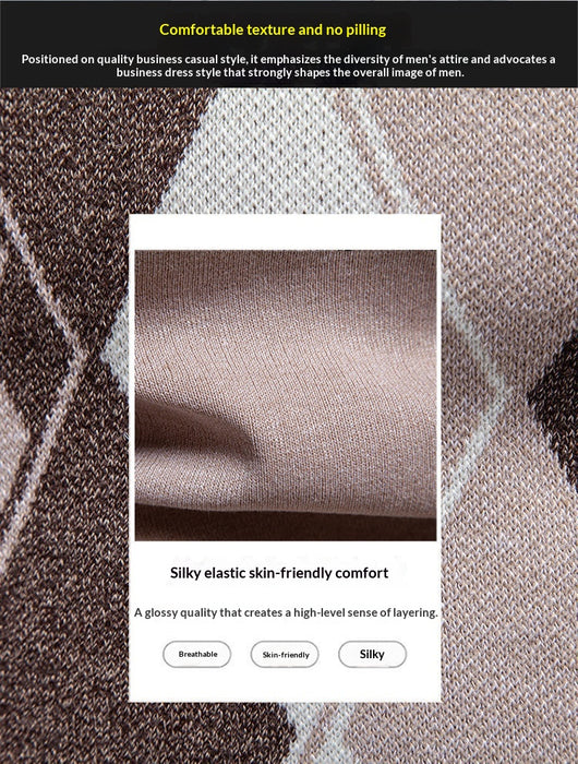 Suéter Tejido Jacquard para Hombre - Chaleco Cuello V - Image 16
