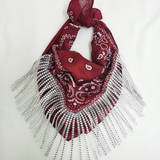 Pañuelo Vintage Paisley con Borla de Diamantes - Image 5