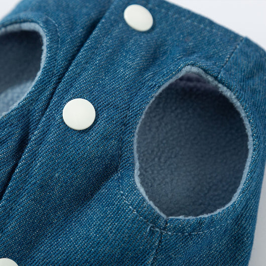 Chaleco Denim 3D con Venado y Forro Polar para Perros y Gatos Pequeños - Image 3