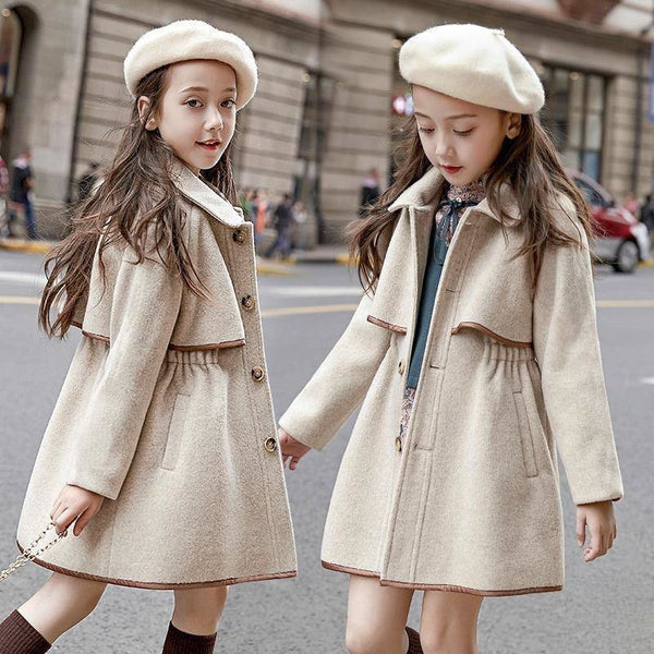 Abrigo Acolchado Cintura Marcada para Niña - Diseño Princesa Reversible