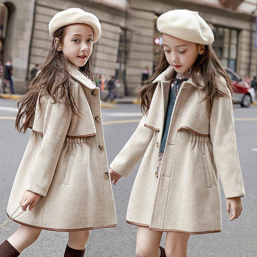 Abrigo Acolchado Cintura Marcada para Niña - Diseño Princesa Reversible