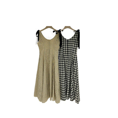 Vestido Tipo Sling Cuadros para Mujer con Cintura Ajustada - Image 2