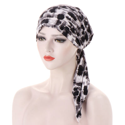 Turbante con Cola Curva y Flores - Gorro Tipo Pullover - Image 24