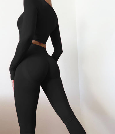 Traje de Yoga Ajustado sin Costuras con Levantamiento de Cadera - Image 3