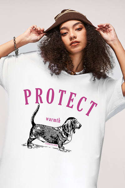 Camiseta Suelta Estampada con Diseño de Perro para Hombre - Image 15