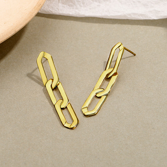 Aretes de Plata Pura Estilo Minimalista Moderno