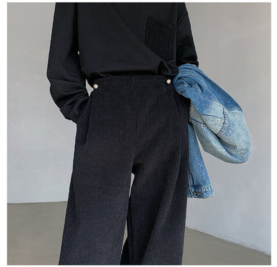 Pantalones Hombre Cintura Alta Pierna Ancha Primavera con Caída Fluida - Image 9